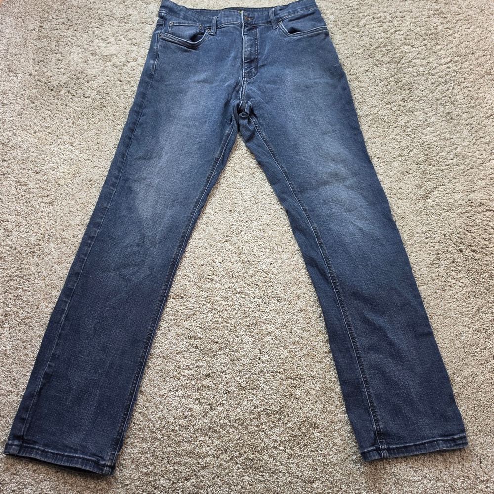 Urban Star Relaxed Fit Jeans Mens 34x32 Dark Wash Blue Straight Leg Casual Adult